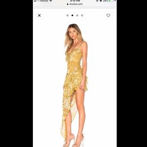 For Love and Lemons mustard dress